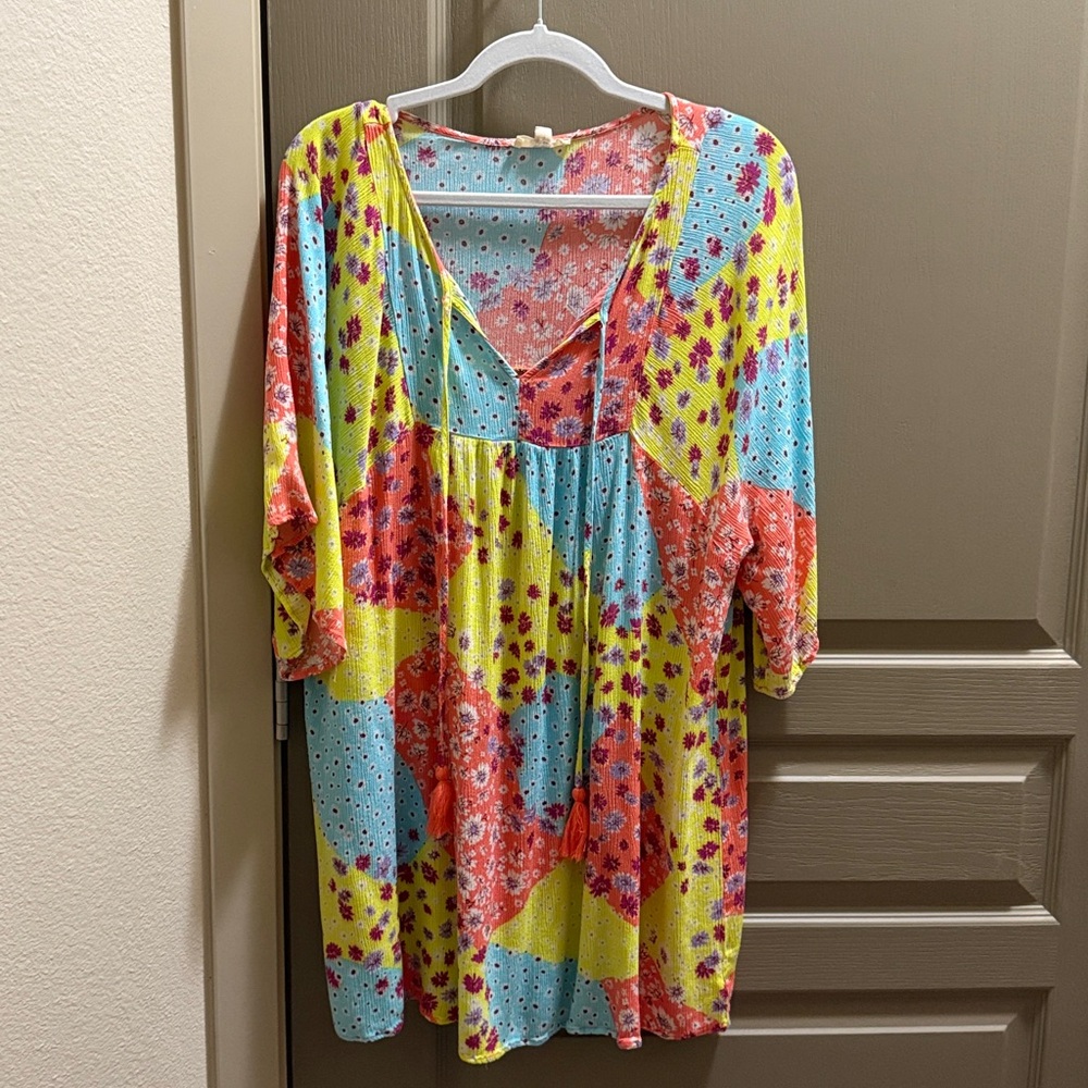 NWOT Easel Multicolor Floral Tunic Dress